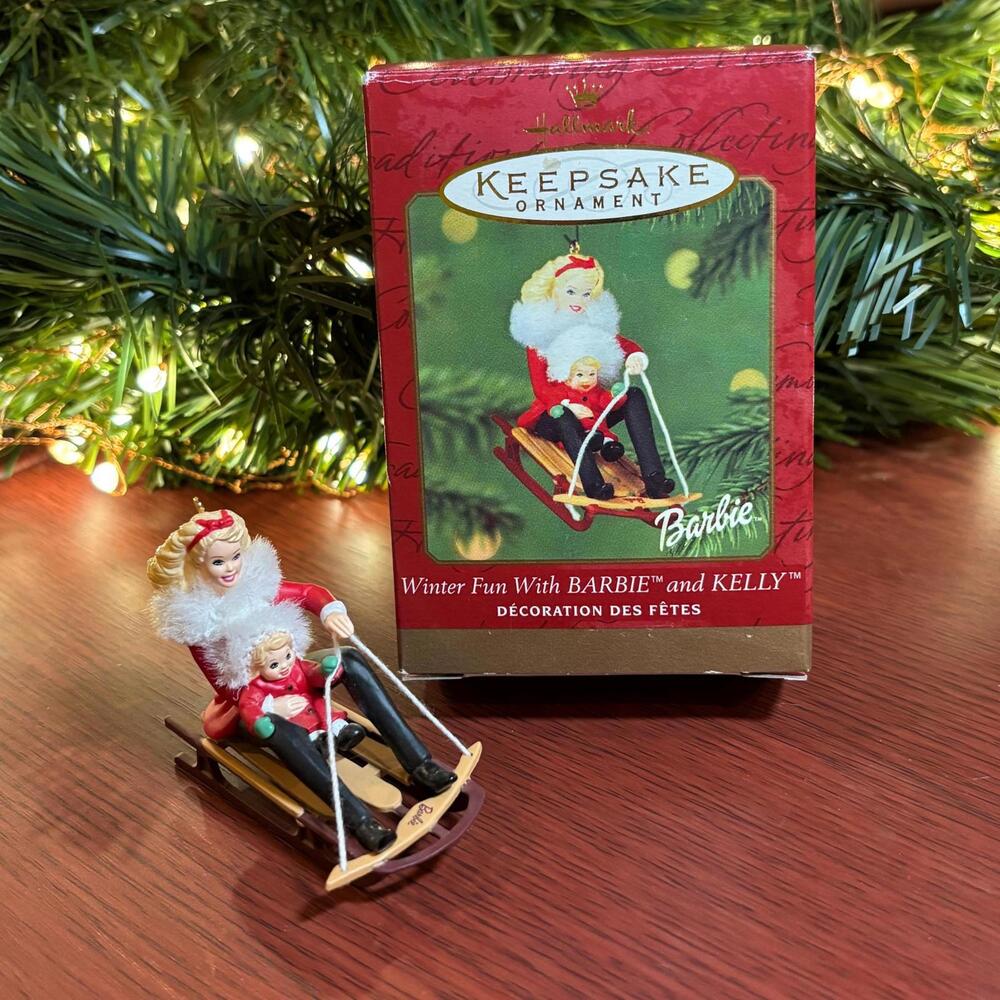 Barbie and Kelly Sledding - 2000 Hallmark Keepsake Ornament